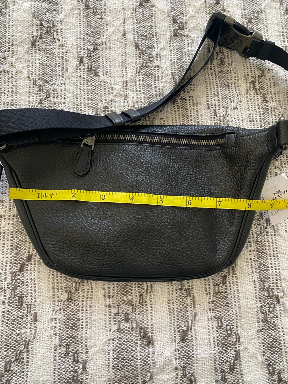 Coach Grande Black Pebbled Leather Belt Bag - Picture 9 of 9